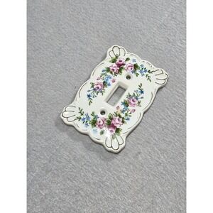 Vintage Benton hand-painted ceramic standard light switch plate made in Japan